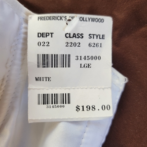 NWT Frederick's White Corset with Silver beaded and Crystal detail - Size: Large - Picture 8 of 9